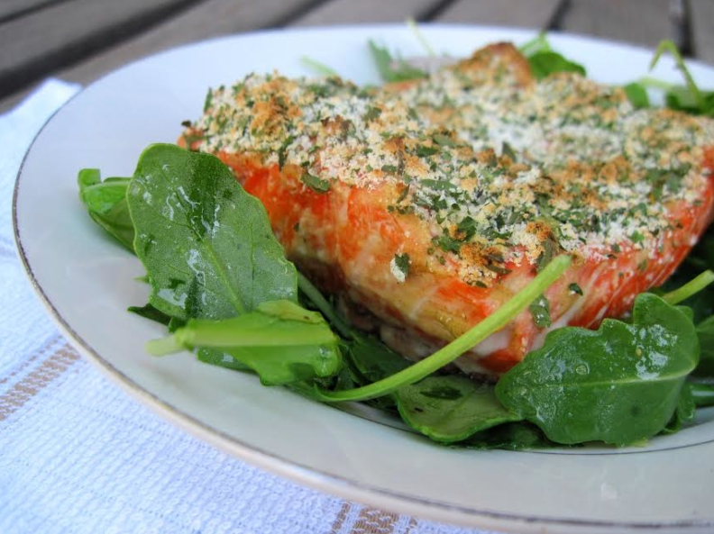 Herb crusted salmon salad recipe